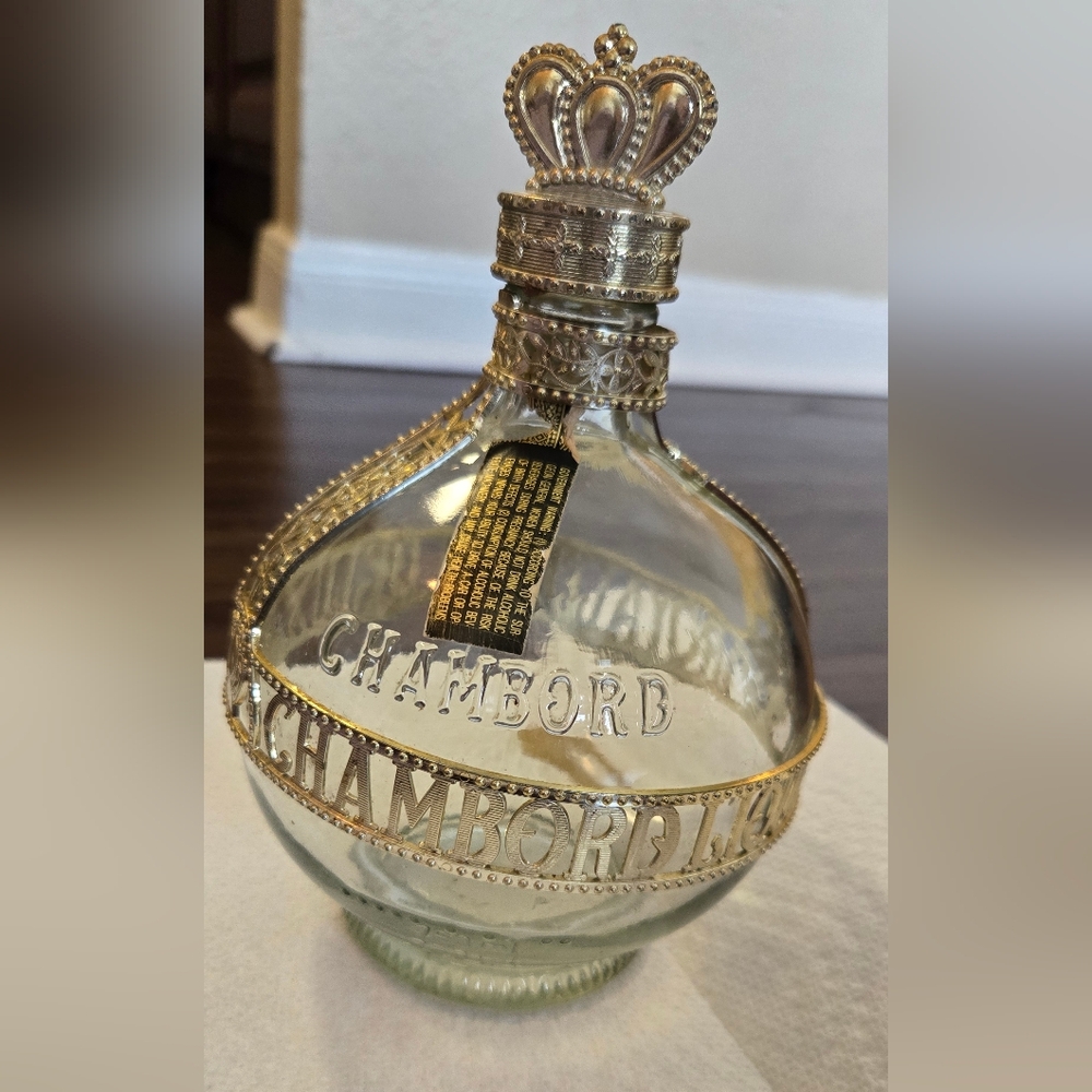 Vintage Empty Royale Deluxe Chambord Liqueur Decanter Bottle Crown 750 ml